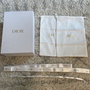 Dior Original Box, dust bag for shoes, wide ribbon, short ribbon, card